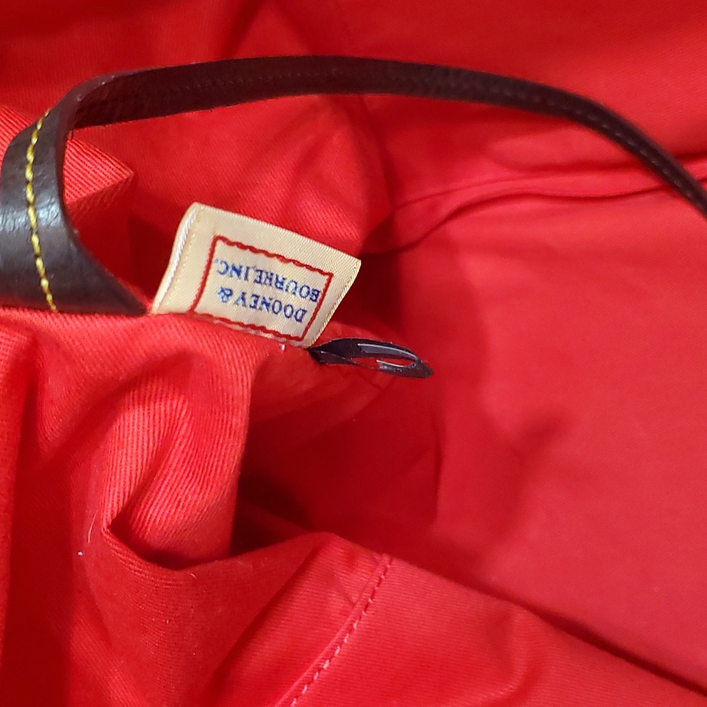 Dooney Florentine Vintage Whipstitch Tomoro Brown Tote Bag - Picture 9 of 10